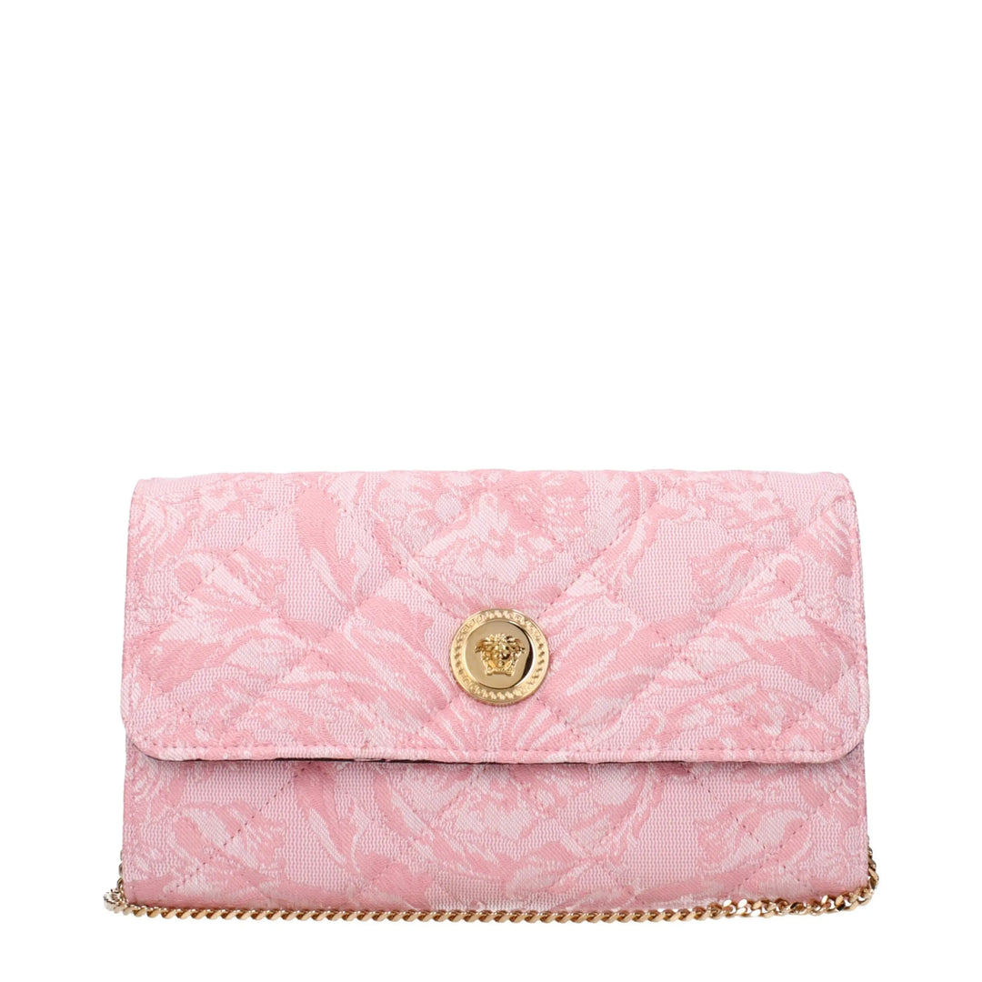 Pink Fabric Clutch Bag Versace
