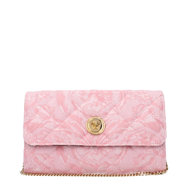 Pink Fabric Clutch Bag Versace