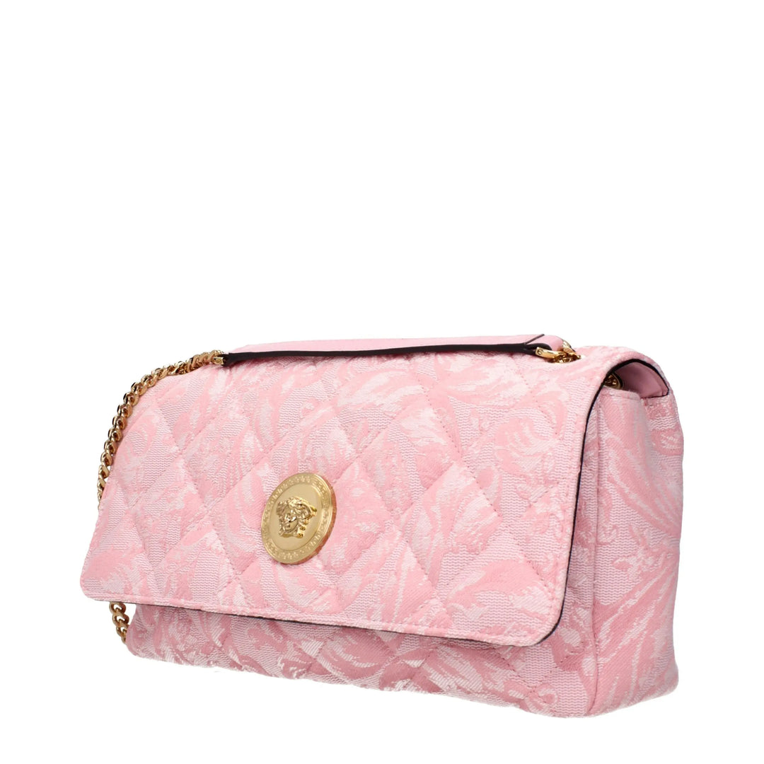 Pink Fabric Shoulder Bag Versace