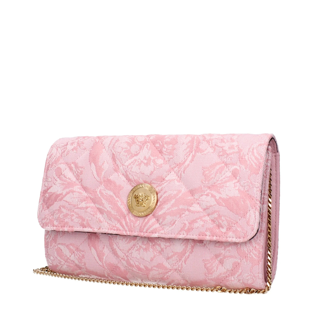 Pink Fabric Clutch Bag Versace