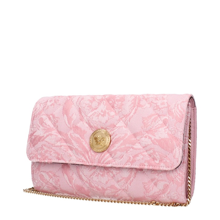 Pink Fabric Clutch Bag Versace