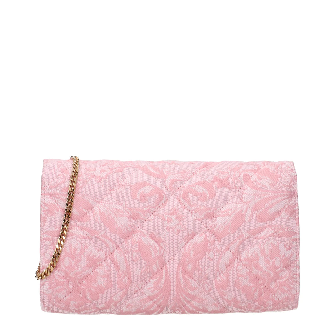 Pink Fabric Clutch Bag Versace