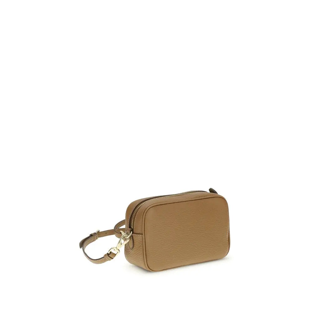 Beige Calf Leather Bos Taurus Shoulder Bag Prada