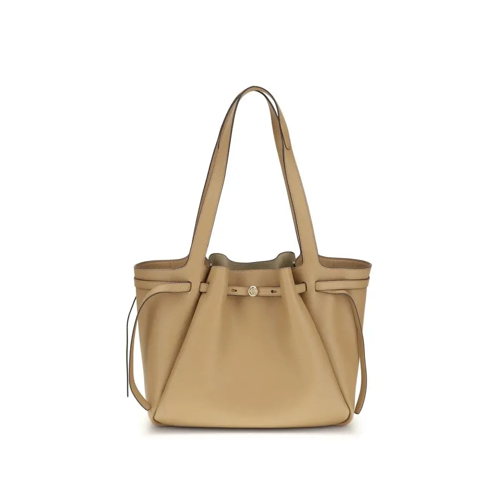 Beige Leather Handbag Tory Burch