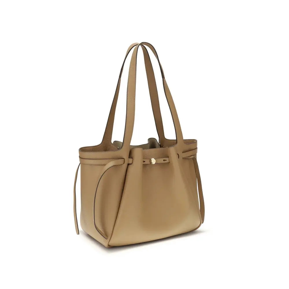 Beige Leather Handbag Tory Burch