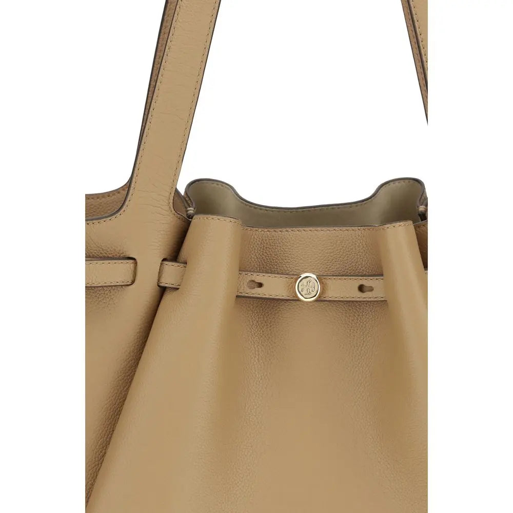 Beige Leather Handbag Tory Burch