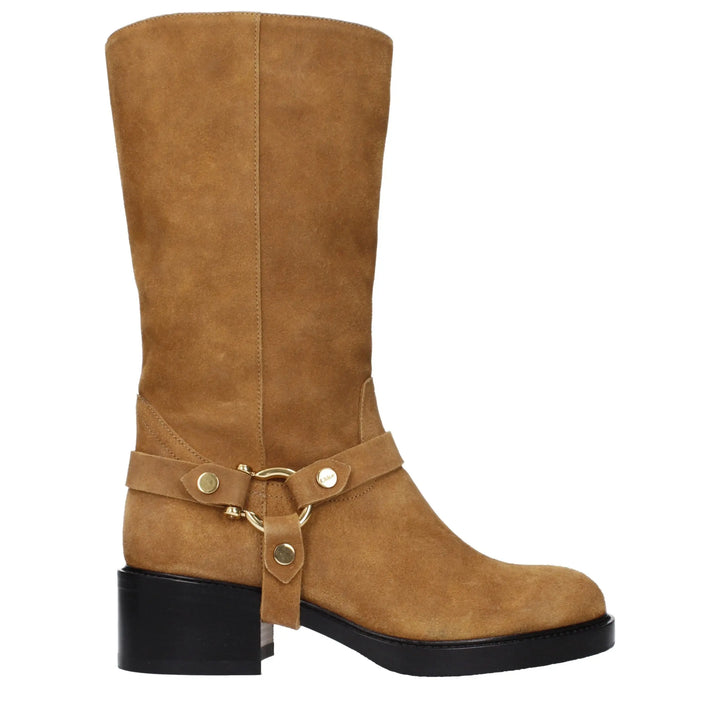 Brown Leather Ankle Boots Chloé
