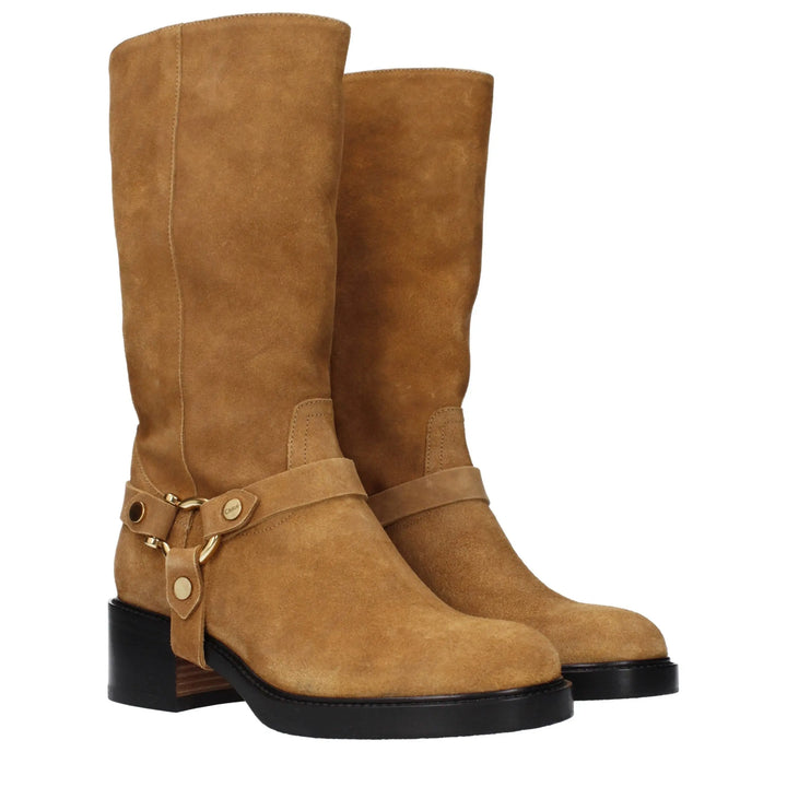 Brown Leather Ankle Boots Chloé
