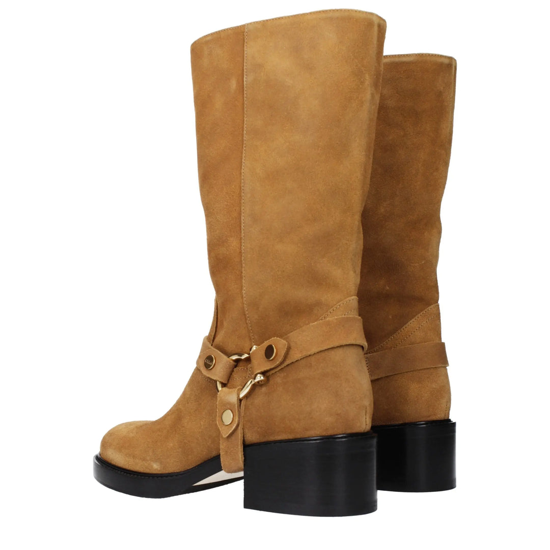 Brown Leather Ankle Boots Chloé