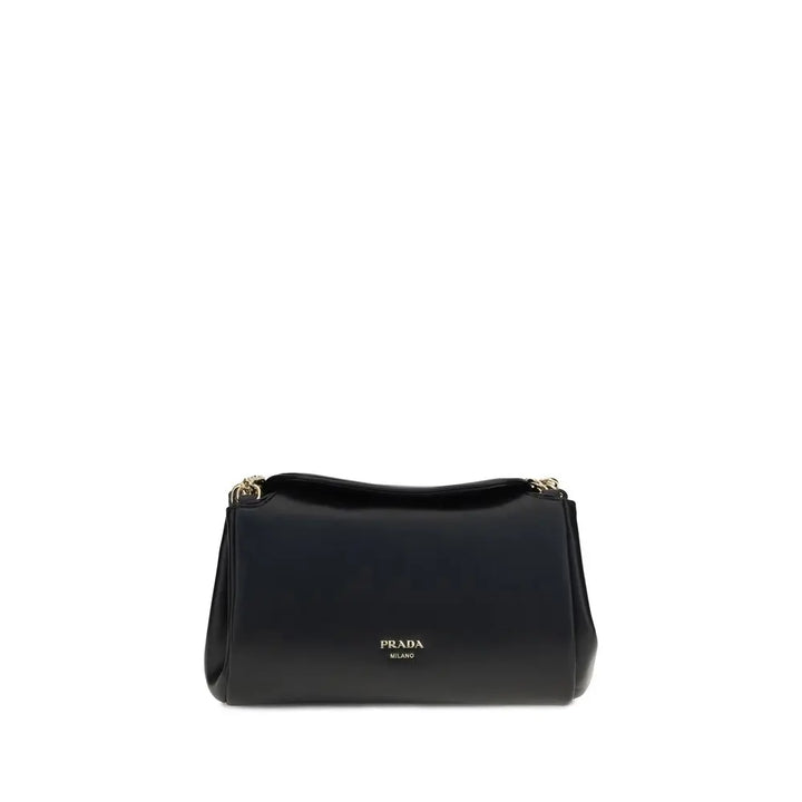 Black Calf Leather Bos Taurus Shoulder Bag Prada