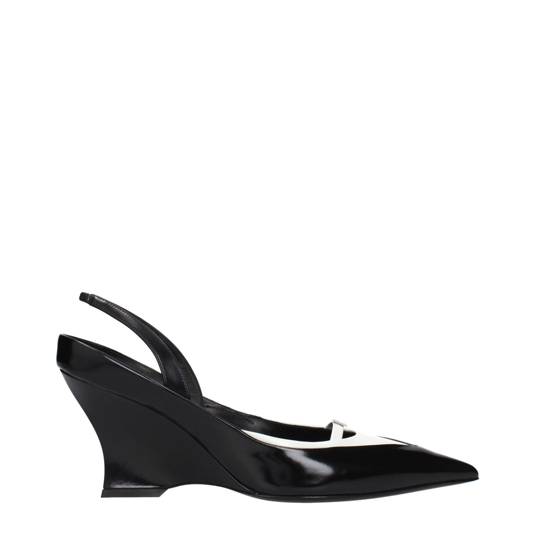 Black Leather Wedge Sandals Givenchy
