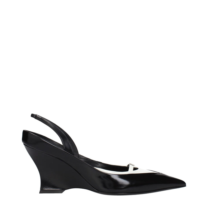 Black Leather Wedge Sandals Givenchy