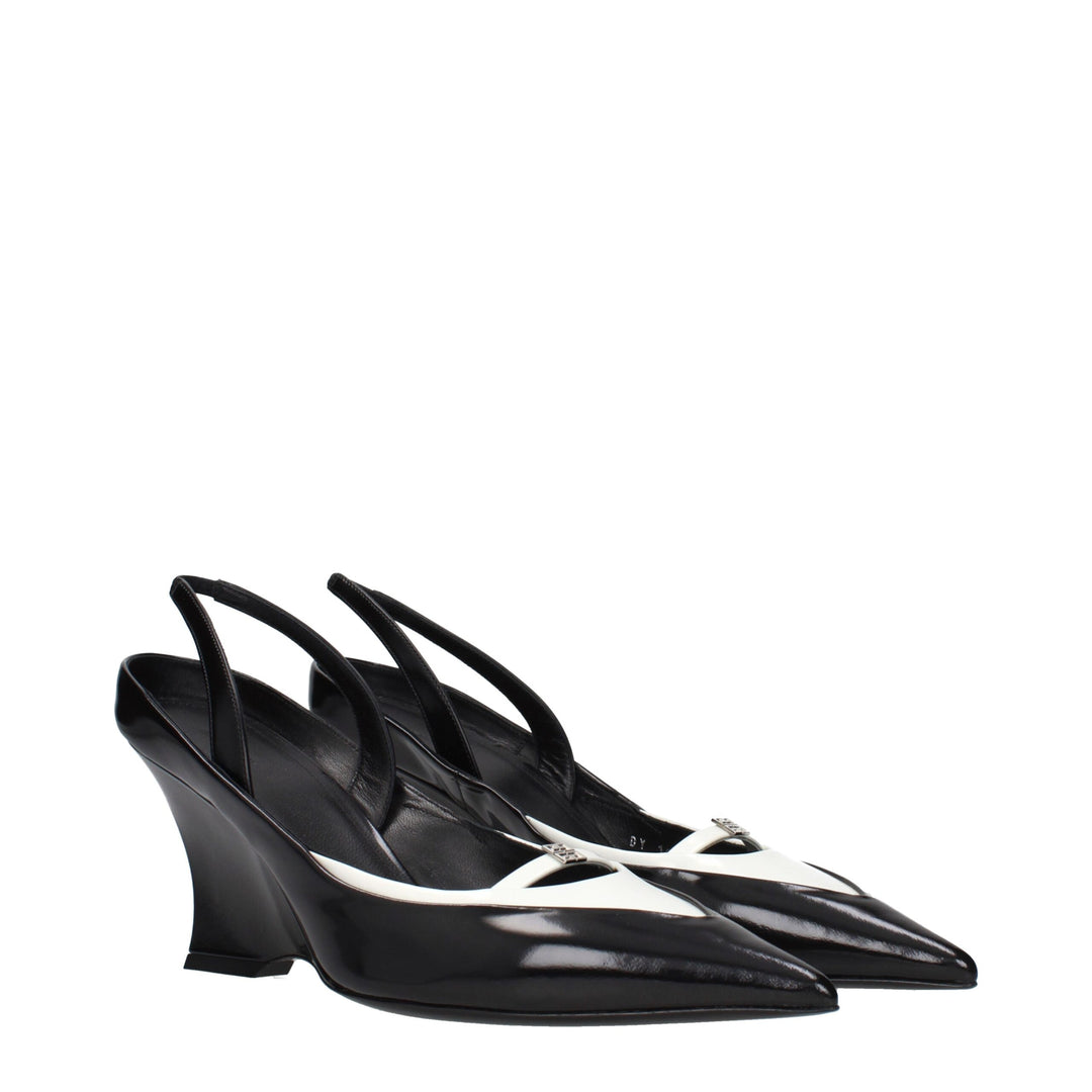 Black Leather Wedge Sandals Givenchy