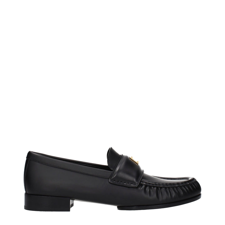 Black Leather Slip-On Loafers Givenchy