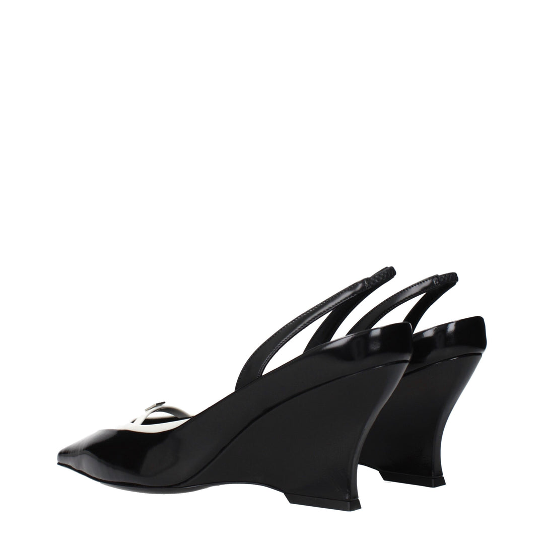 Black Leather Wedge Sandals Givenchy