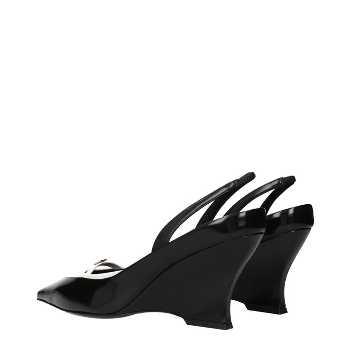 Black Leather Wedge Sandals Givenchy