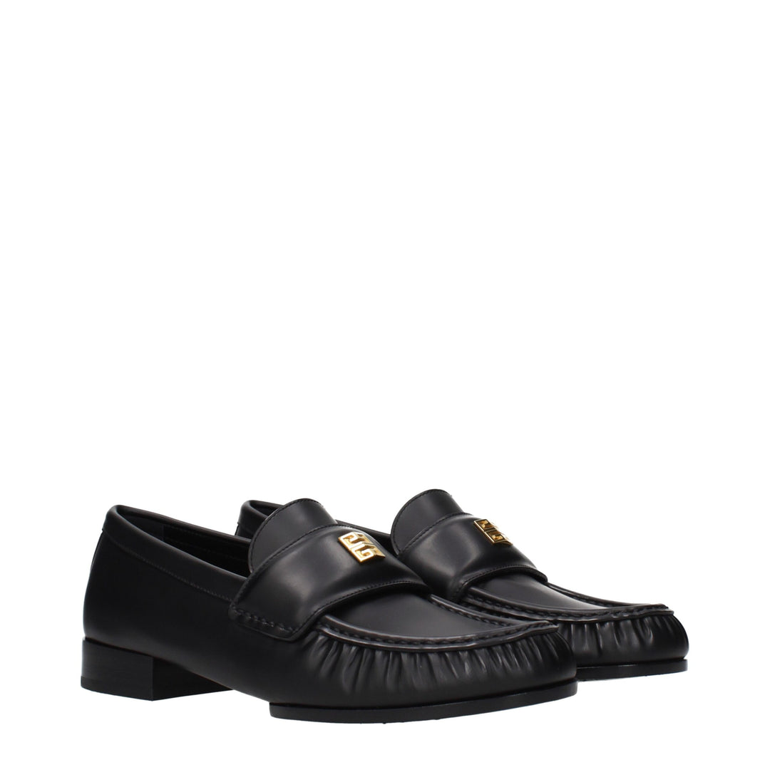 Black Leather Slip-On Loafers Givenchy