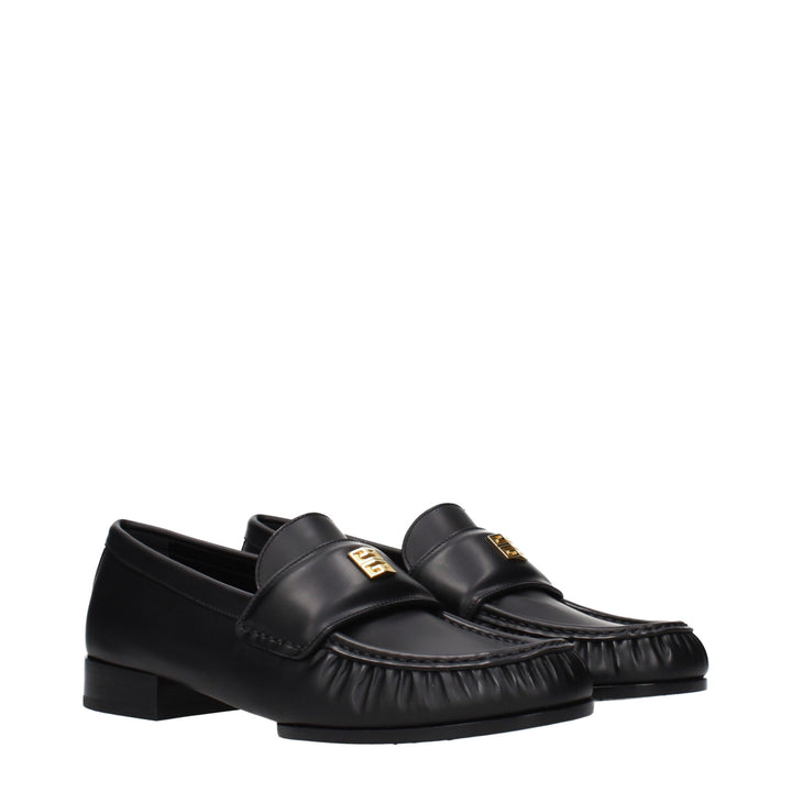 Black Leather Slip-On Loafers Givenchy