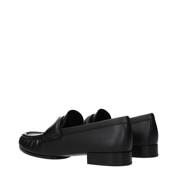 Black Leather Slip-On Loafers Givenchy