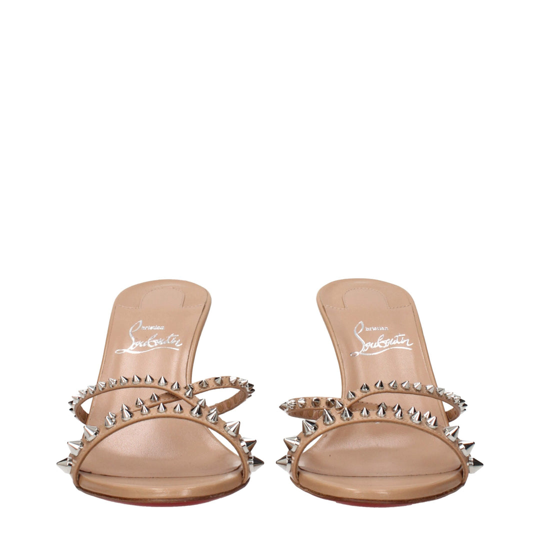 Pink Leather Stiletto Heel Sandals Christian Louboutin