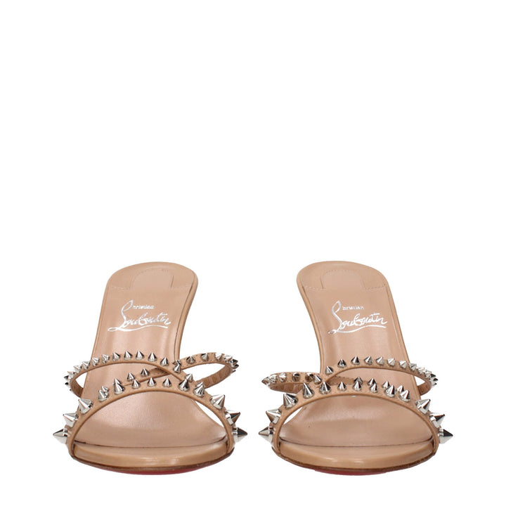 Pink Leather Stiletto Heel Sandals Christian Louboutin