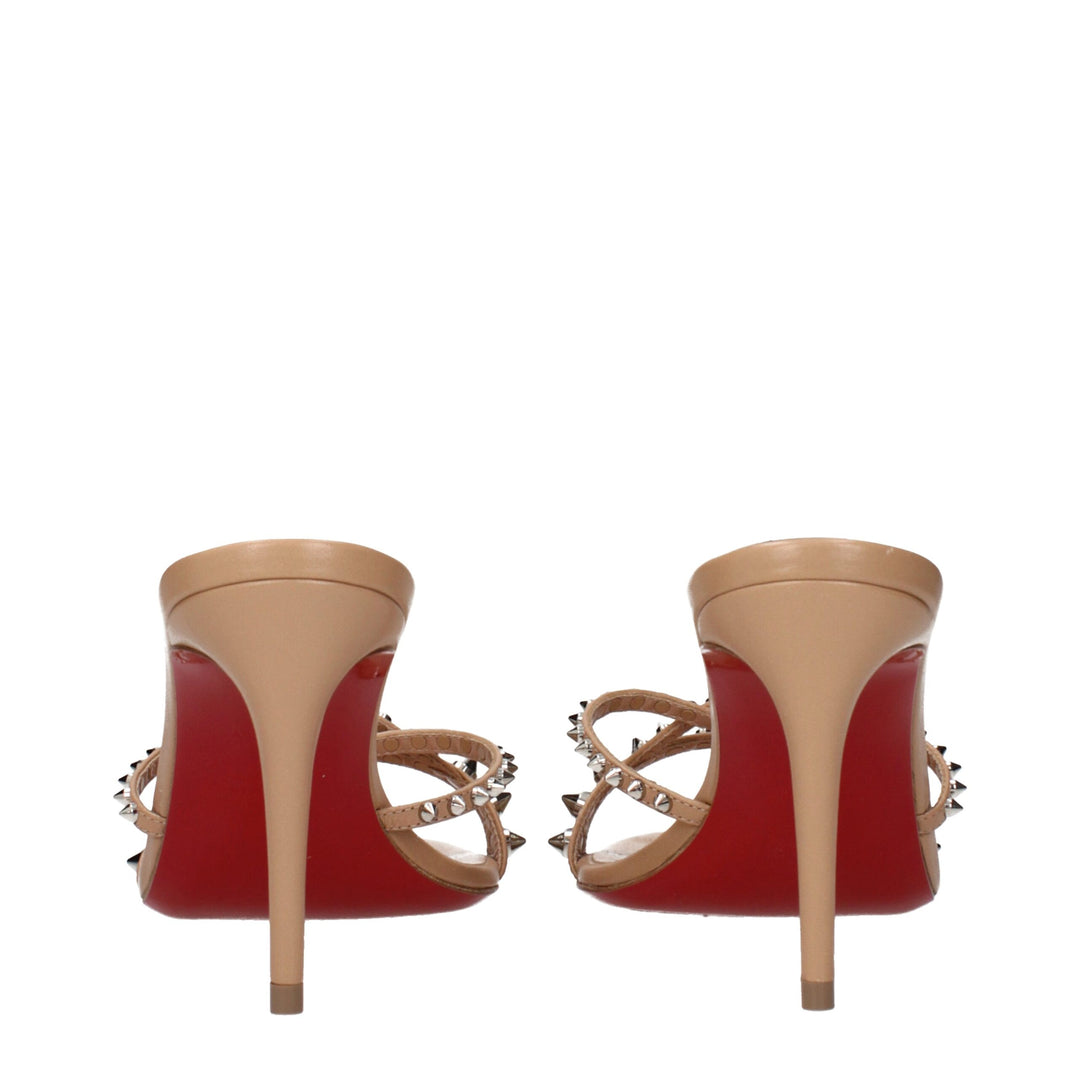 Pink Leather Stiletto Heel Sandals Christian Louboutin