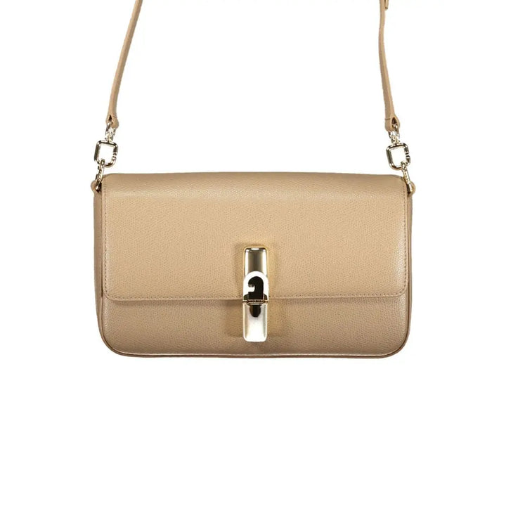 Beige Leather Women Bag Furla