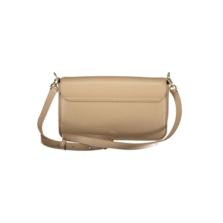 Beige Leather Women Bag Furla