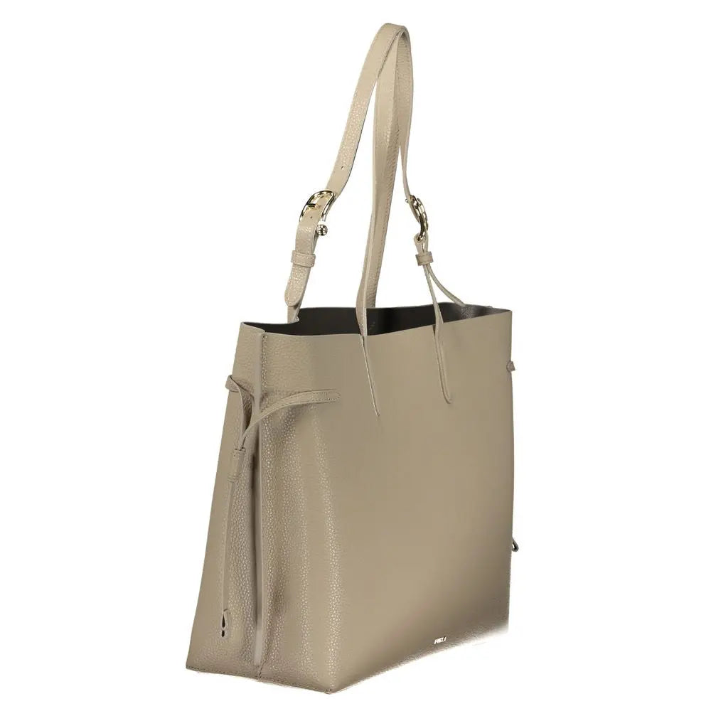 Beige Leather Women Handbag Furla