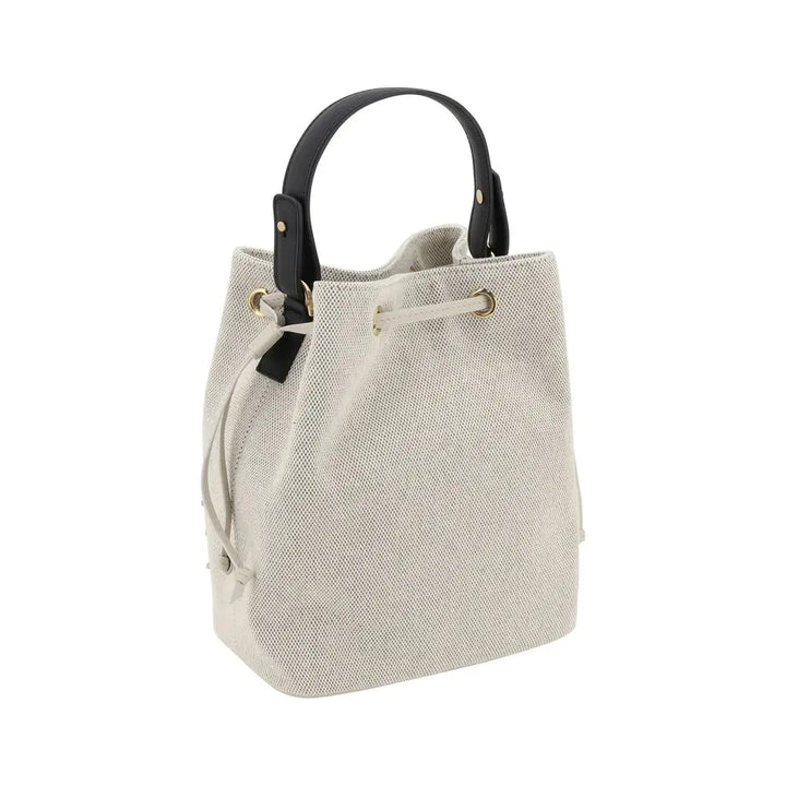 White Fabric Backet Bag Versace