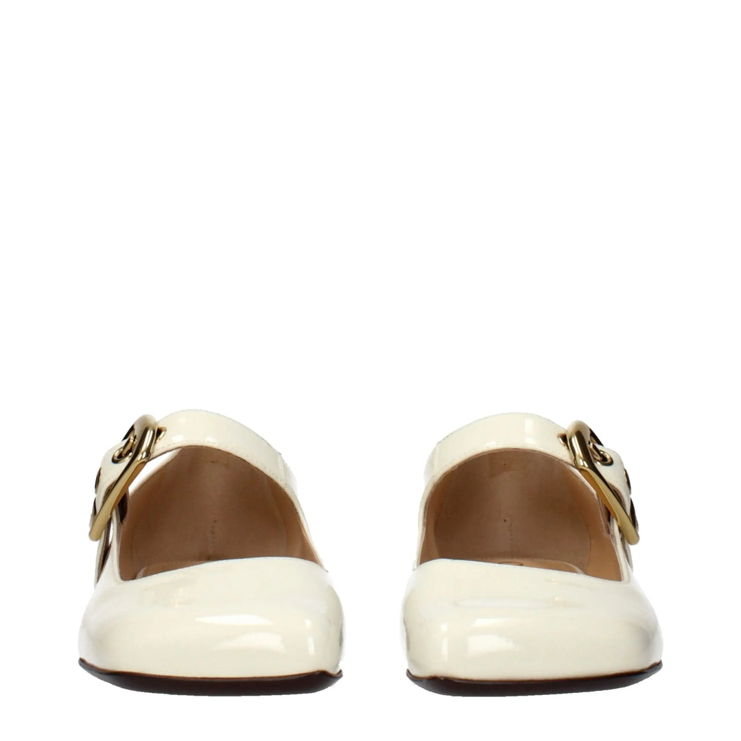 Beige Leather Ballet Flats Chloé