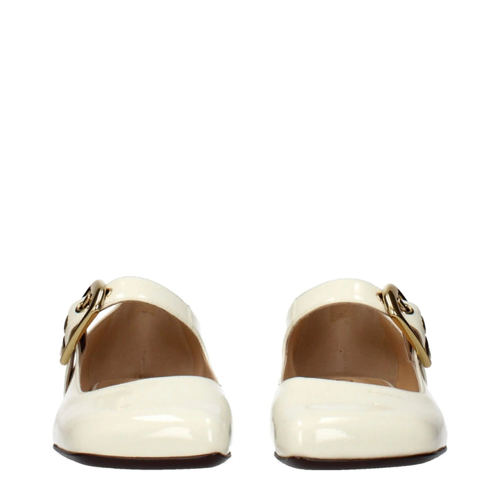 Beige Leather Ballet Flats Chloé