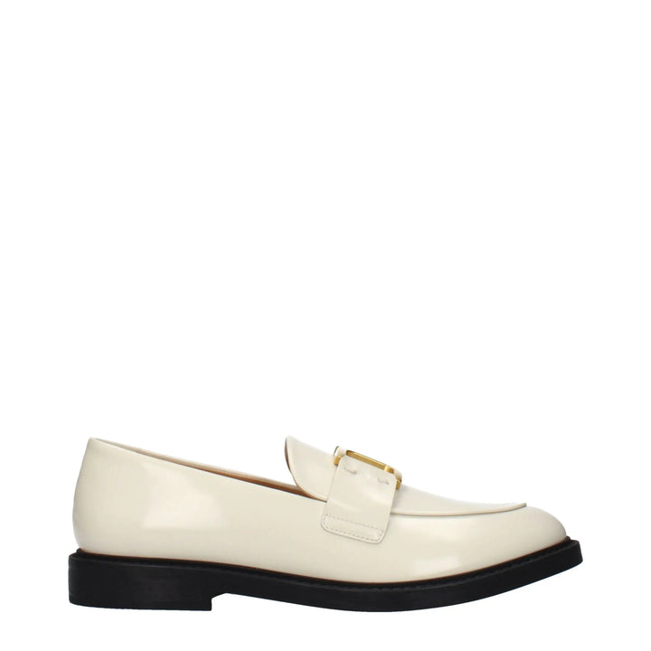 Beige Leather Slip-On Loafers Chloé