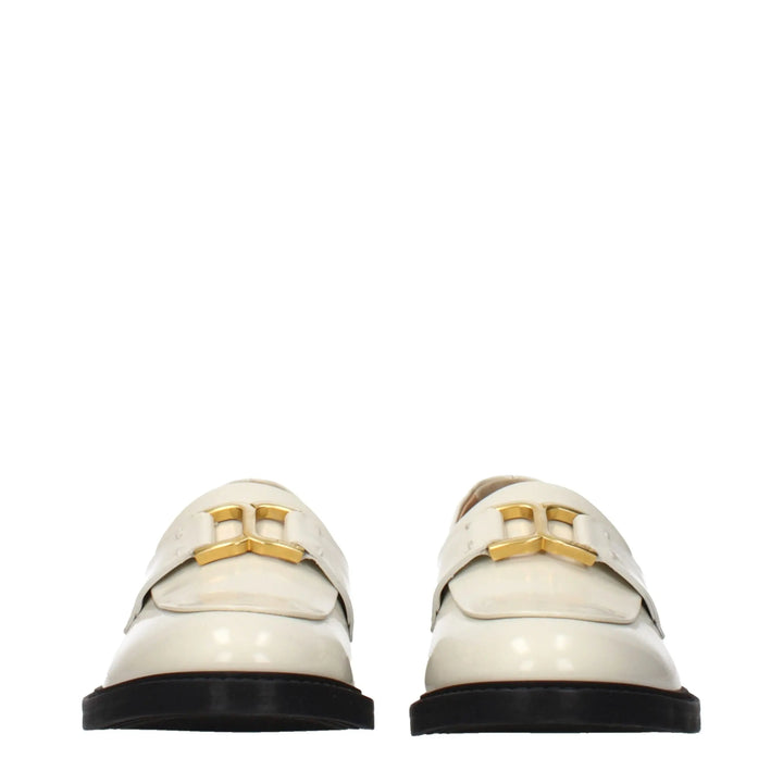 Beige Leather Slip-On Loafers Chloé