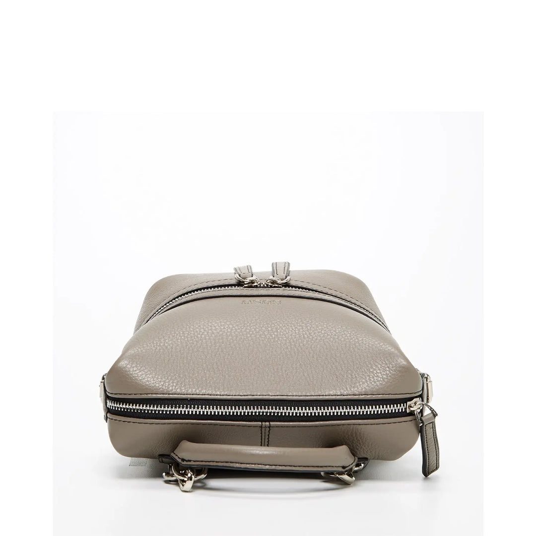 Gray Leather Backpack Purse for Women Convertible Crossbody Bag Medium Amethyst Mnemosyne