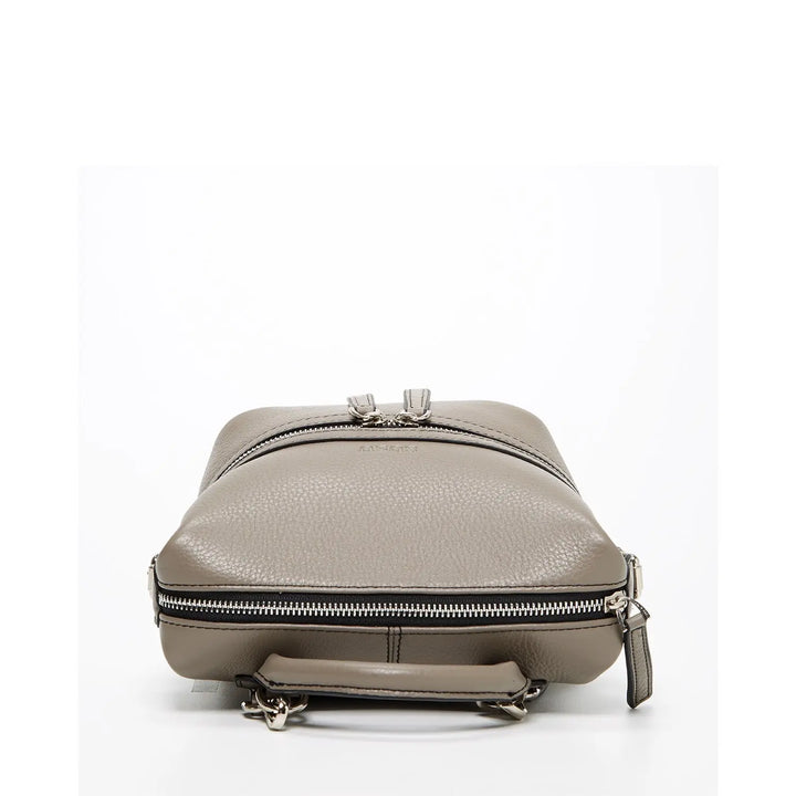 Gray Leather Backpack Purse for Women Convertible Crossbody Bag Medium Amethyst Mnemosyne