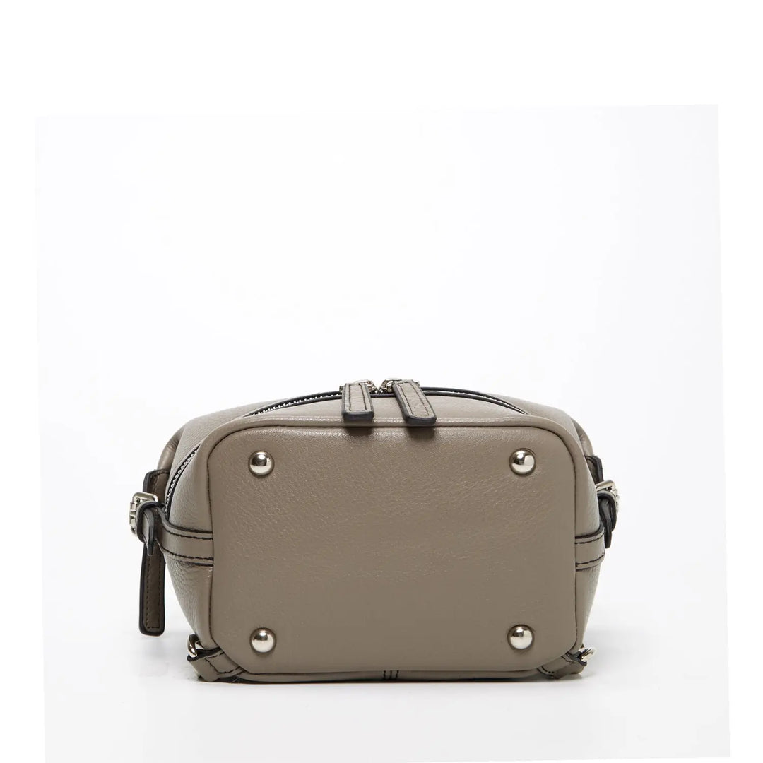 Gray Leather Backpack Purse for Women Convertible Crossbody Bag Medium Amethyst Mnemosyne