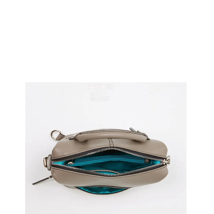 Gray Leather Backpack Purse for Women Convertible Crossbody Bag Medium Amethyst Mnemosyne