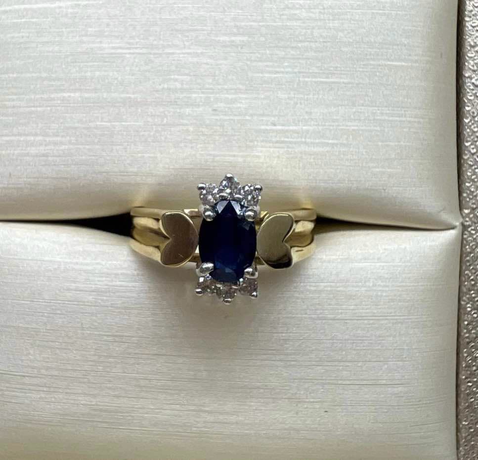 14k Sapphire & Diamond- Estate Krystal Bouchara