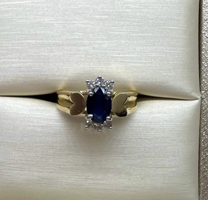 14k Sapphire & Diamond- Estate Krystal Bouchara