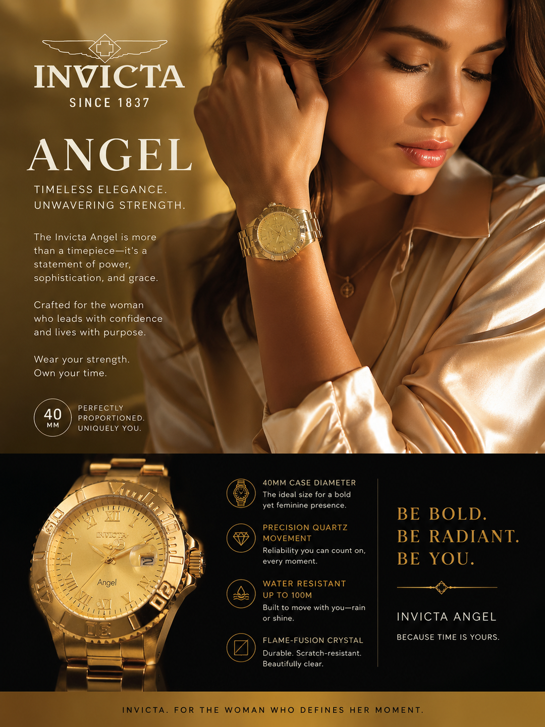 Invicta Angel Series Yellow Gold 40mm NEW the layla edit.
