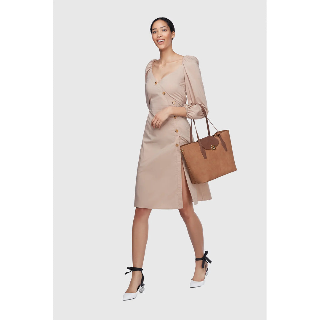Maple Brown Vegan Non Leather Tote Bag Jade Azolla