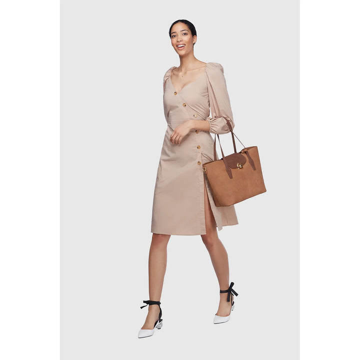 Maple Brown Vegan Non Leather Tote Bag Jade Azolla