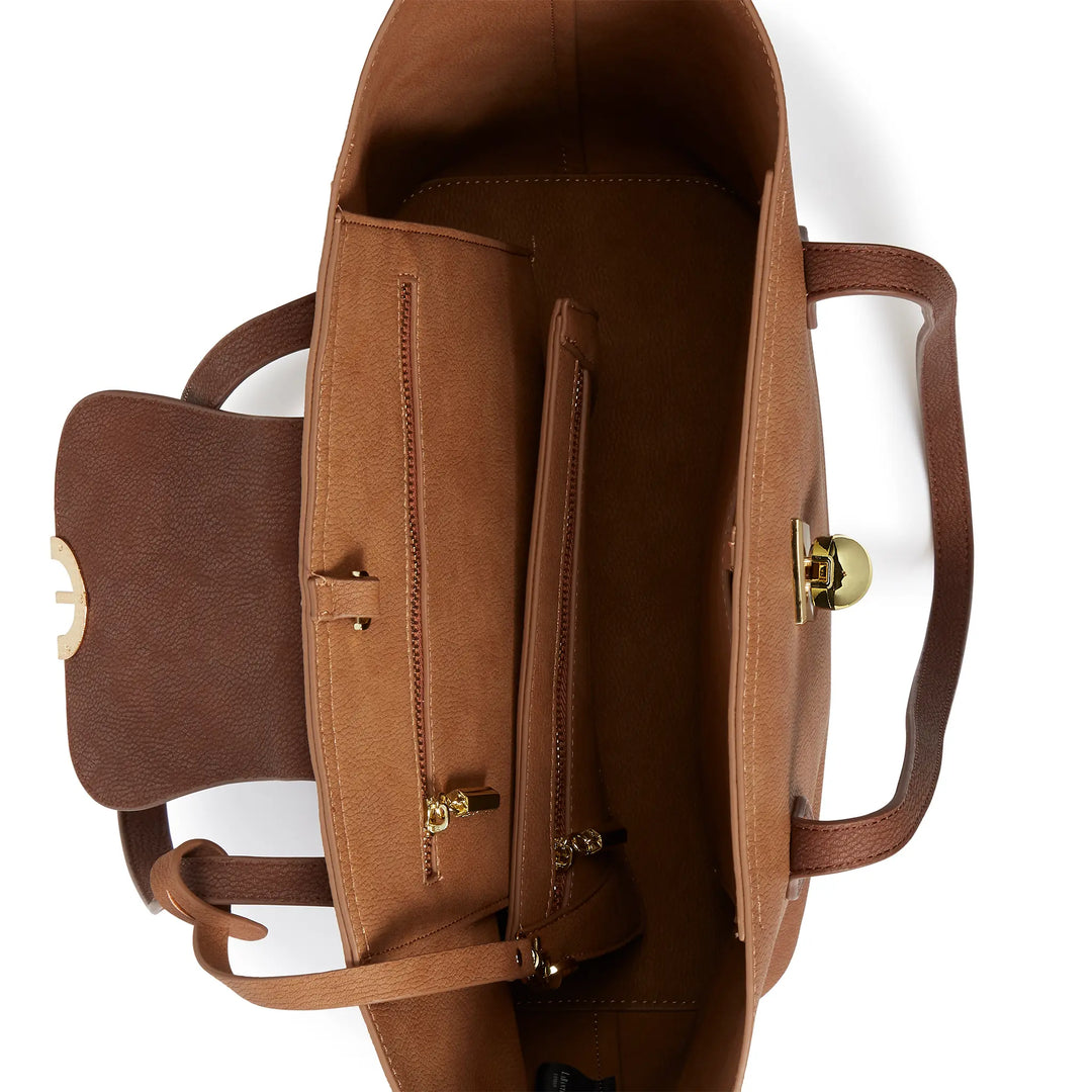 Maple Brown Vegan Non Leather Tote Bag Jade Azolla